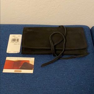 Coach Black Suede Travel Jewelry Roll